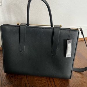 Strathberry Satchel Bag Black Leather